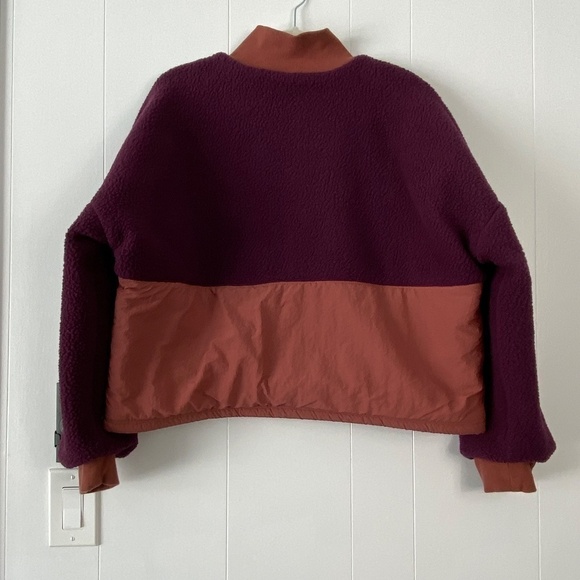Fabletics Mallory fleece pull over burgundy, mahogany, drift escape size XXL - Picture 9 of 10
